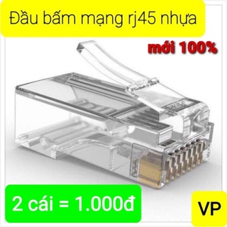 Đầu bấm mạng rj45 nhựa - 2 cái - RJ452