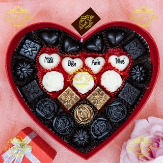 [Mã LIFEXANH03 giảm 10% đơn 500K] Hộp quà tặng socola valentine/18.5x6cm/M2C/25 viên