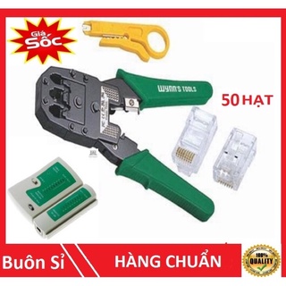 Combo kìm bấm mạng + test mạng + 50 hạt mạng giá rẻ