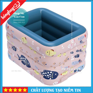 Phao Bơi Bể Bơi Cho Bé, Bể Bơi Thành Cao 4 Tầng Tự Động Bơm Hơi ❤️Size 110x140 Cm❤️