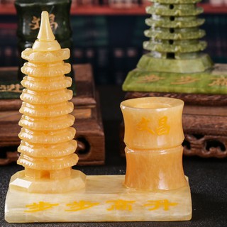 Tháp Văn Xương ống Bút ngọc Hoàng Long size 15cm