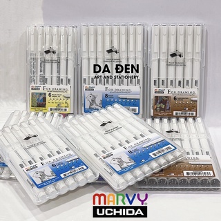 [DA ĐEN] Bộ Bút Line Marvy Uchida Kháng Nước Hộp Nhựa