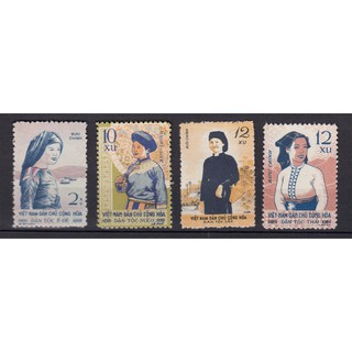 Tem sưu tập MS 063 Tem Việt Nam Y phục nữ dân tộc 1960 ( 4 tem )