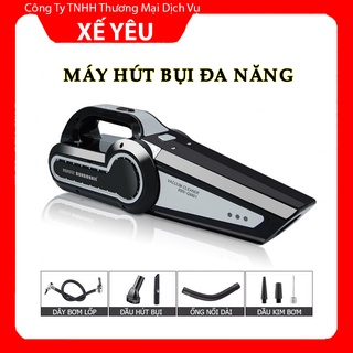 Máy Hút Bụi Ô Tô - Máy Bơm Lốp Ô Tô Đa Năng 4 Trong 1 - Hút Bụi, Bơm Lốp Xe, Đo Áp Suất Lốp, Chiếu Sáng Hàng Cao Cấp