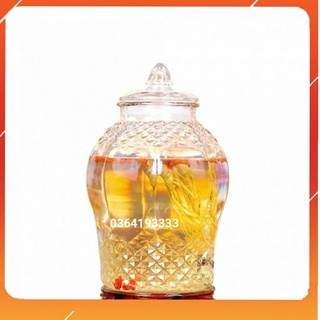 Bình thủy tinh 6 lit không vòi dáng kim cương