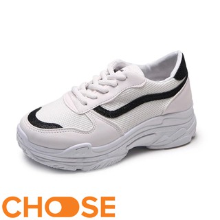 Giày Nữ Sneaker Choose Độn Đế Màu Trắng Mẫu Mới Mùa Hè Phối Viền Phong Cách Mới G29K7