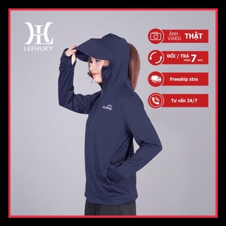 Áo chống nắng nữ 1 lớp ( mũ thời trang ) chất vải thông hơi thun lạnh