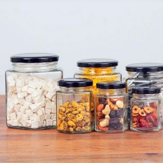 Lọ thủy tinh lục giác 500ml