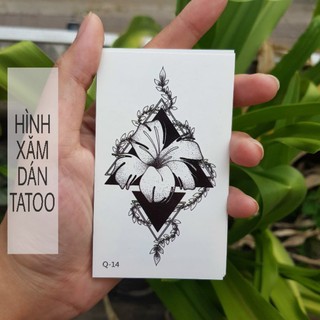 Hình xăm hoa style chất q14. Xăm dán tatoo mini tạm thời, size <10x6cm