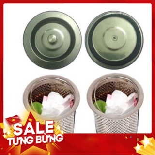 [ BAO GIÁ SHOPEE ] Combo lọc rác lồng sâu và nắp đậy bồn rửa chén inox