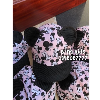 Mũ Bé Gái Minnie Tai Nổi Phối Lưới Pink