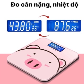 [NOWSHIP] Cân Điện Tử Sức Khỏe Gia Đình Hình Con Heo Màu Hồng Cực Xinh - Tặng kèm pin