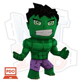 Mô hình giấy Marvel Avengers Chibi Hulk - Avengers