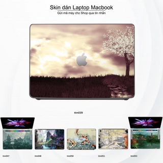 Skin dán Macbook mẫu Tranh thủy mặc (đã cắt sẵn, inbox mã máy cho shop)