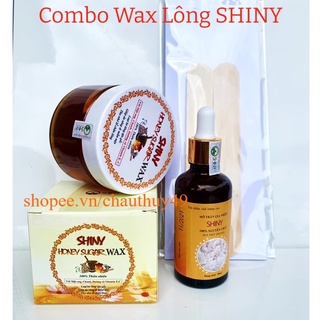 Combo Wax Lông Mật Ong 250gr Và Mỡ Trăn Shiny 50ml Chính Hãng.