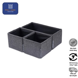[Mã BMBAU50 giảm 10% đơn 99k] Set 3 ngăn hộp đựng trang sức, các vật dụng nhỏ Mai Anh House vải Oxford bền đẹp