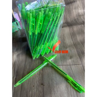[Mã LIFEBOOK1 giảm 30K đơn 150K] Bút bi hộp nhựa trong màu dạ Quang mực xanh(1 hộp50cây)
