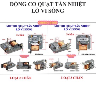 Motor động cơ quạt tản nhiệt lò vi sóng - lò nướng loại 2 chân - 3 chân cắm - quạt LVS