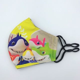 KHẨU TRANG VẢI TRẺ EM [ MUA 3 TẶNG 1 ] - BABY SHARK Dou dou dou- Có nút tăng giảm dây đeo.