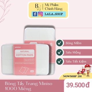 Bông tẩy trang Miniso 1000 miếng Nhật Bản làm sạch thấm hút tốt