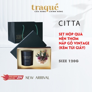 Set quà tặng + túi giấy nến thơm Citta trang trí hoa khô - phong cách vintage