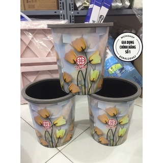 Sọt Rác Nhựa, Xô Đựng Rác Hoa Văn Việt Nhật Bền Đẹp - Sọt Rác Văn Phòng, Nhà Bếp Tiện Lợi