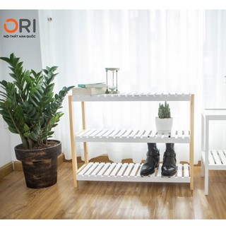 Kệ Giày Dép Đa Năng 3 Tầng Hàn Quốc - BENCH 3F - WHITE NATURAL - ORI NỘI THẤT HÀN QUỐC
