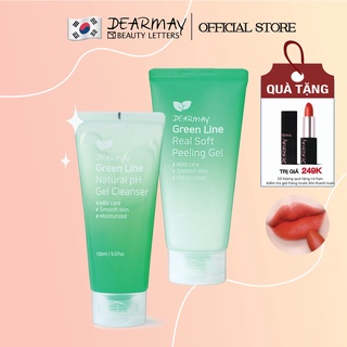 [Combo làm sạch] Tẩy Tế Bào Chết Dearmay Green Line Real Soft Peeling Gel 150ml + Sữa Rửa Mặt Dearmay Green Line Natural