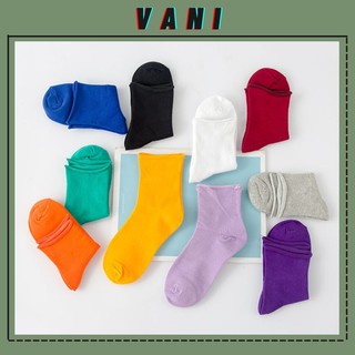 [BẢNG 1] Vớ Nam Nữ Trơn Ulzzang Cổ Lửng Xoắn - Tất Nhún Vớ Unisex Phong Cách Vintage [TAT00005]