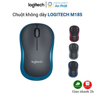 Chuột không dây Logitech M185 Xám Hàng chính hãng