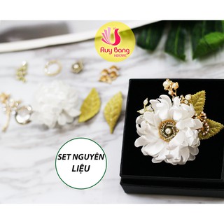 Set nguyên liệu cài áo hoa cúc