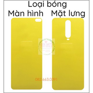 Dán PPF Xiaomi Redmi K30 K30 5G loại nhám, bóng dành cho màn hình, mặt lưng, mặt lưng full viền