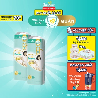 Combo 2 Tã Quần Pampers Nội Địa Nhật Bản M44+4/L34+4/XL30+6 (Bao Bì Tím Ngẫu Nhiên)