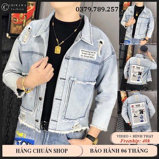 Áo khoác jean nam và Unisex khung thời gian Times thời trang đỉnh cao CHI068 - Mua Ngay