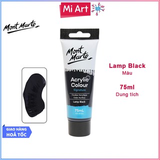 Màu Acrylic Mont Marte 75ml - Lamp Black - Acrylic Colour Paint Signature 75ml (2.54oz) - MSCH7532