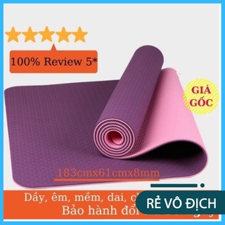 Thảm Yoga Chống Trượt 2 Lớp Dày Chất Liệu Cao Su Non TPE Cao Cấp, Tấm Thảm Tập Gym, Thể Dục Tại Nhà