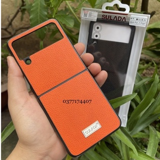 Ốp lưng Sulada Vân da cho Samsung Z Flip 4 5G mỏng nhẹ ôm máy siêu đẹp