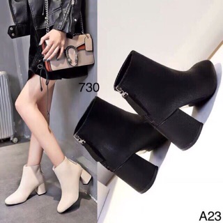 [KÈM ẢNH THẬT] GIÀY BOOTS I BỐT NỮ CAO GÓT DA SẦN KHOÁ SAU GÓT VUÔNG 6p SANG XỊN HÀNG QUẢNG CHÂU CAO CẤP