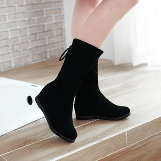 [ Có hình feedback] Giày boot nữ cổ lửng dây rút duyên dáng GBN1001