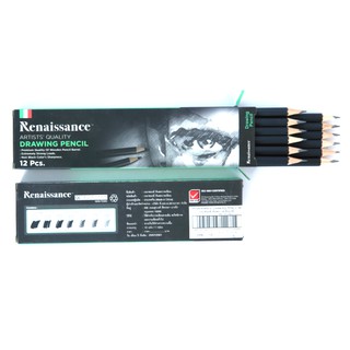 Bút chì đen Renaissance cao cấp 2B/3B/4B/5B/6B- Thái Lan