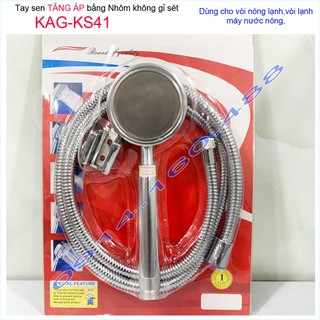 Vòi sen tăng áp KAG-KS41, bát sen nhôm tia nước mạnh sử dụng tốt cho vùng nước nước biển