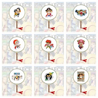 Quạt tròn cổ trang in hình ONE PIECE ĐẢO HẢI TẶC cán gỗ quà tặng độc đáo xinh xắn chibi anime