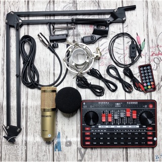[Mã ELHACE giảm 4% đơn 300K] Mic thu âm BM900 woaichang Sound card G3 có auto-tune dây live stream MA2 với chân kẹp bàn