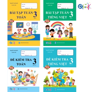 Sách - Combo Bài Tập Tuần và Đề Kiểm Tra Toán và Tiếng Việt 3 - Học Kì 1 (4 cuốn)