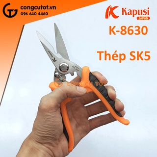 Kéo tỉa lá 180mm có chốt an toàn thép SK5 Kapusi K-8630