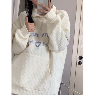 Áo polo chất len xốp thêu nổi Heart mặc thu đông