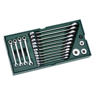 Bộ khay cờ lê tự động 2 đầu vòng miệng 19 chi  tiết  SATA 9925