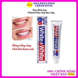 Kem đánh răng Lion White &amp; White 150g Nhật Bản -  Răng trắng sáng, hơi thở thơm mát