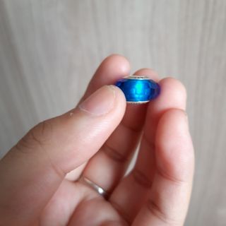 Charm glass xanh dương bạc s925 ( vừa tất cả các vòng)