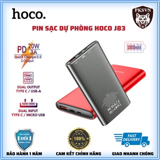 Sạc Dự Phòng Sạc Nhanh PD 20W Chính Hãng Hoco J83 - Pin Dự Phòng 10000mAh Siêu Mỏng Chuẩn QC 3.0, Type C - BH 12 Tháng